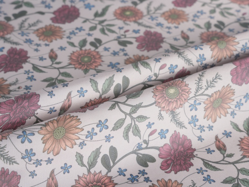 Fabraic líneáil clóite poileistear-twill clóite