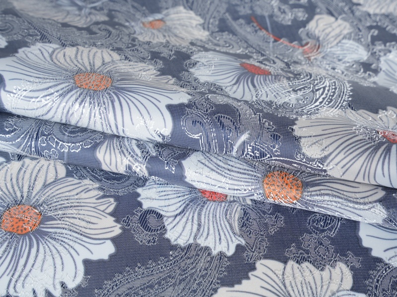 Fabraic Líneáil Clóbhuailte Poileistir-Viscose Jacquard